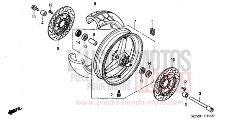 FRONT WHEEL CB900F7 de 2007